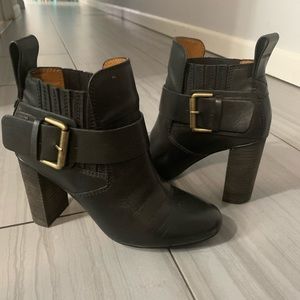See By Chloe gold buckle booties